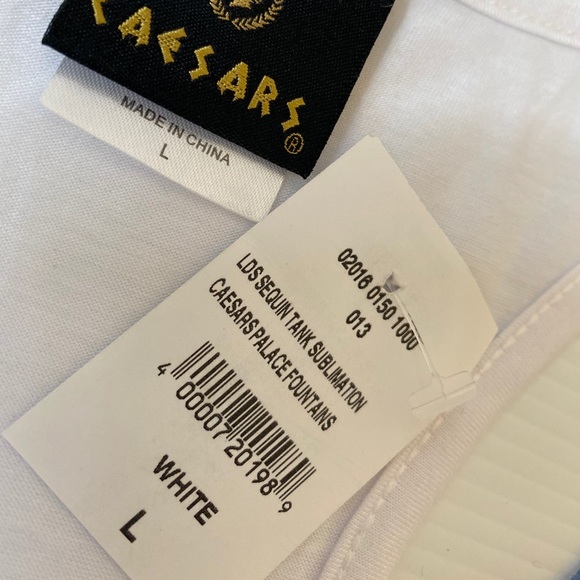 Luxury Caesar’s Palace Sequins Tank Top Shimmering Sparkle Las Vegas Size Large - Picture 2 of 13